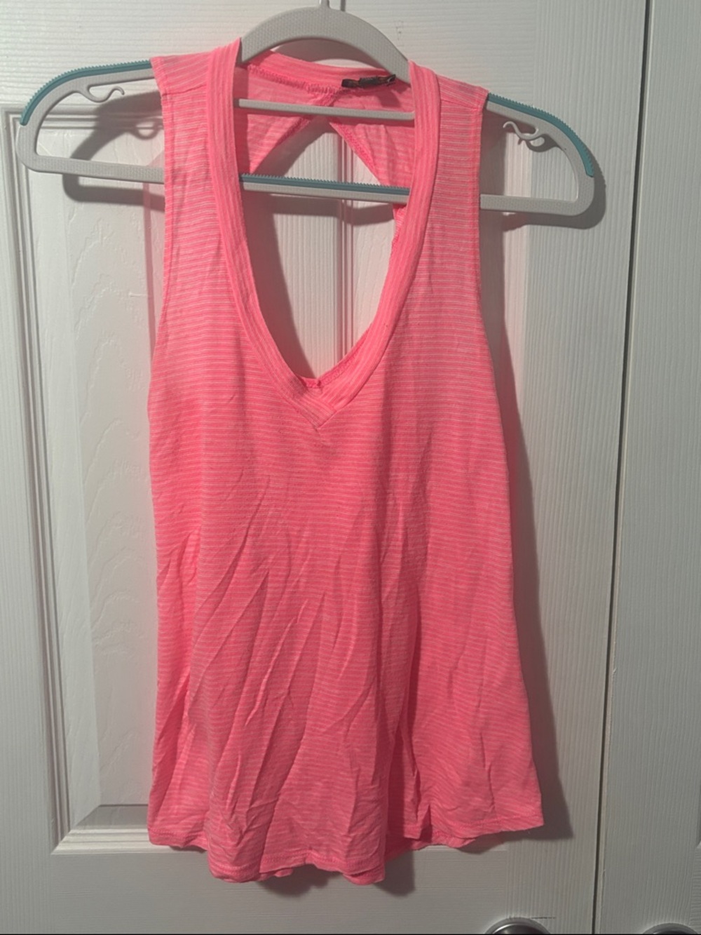 Lily Rose Neon Pink V-Neck Racerback Tank